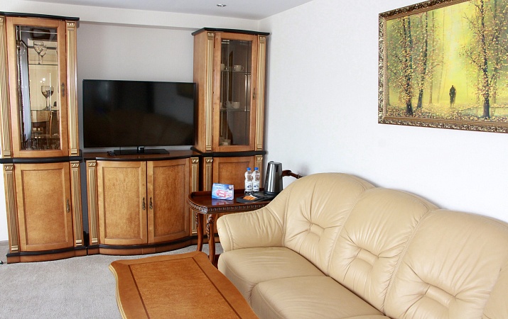 ВЫСШАЯ КАТЕГОРИЯ ДВУХМЕСТНЫЙ ТРЁХКОМНАТНЫЙ ЛЮКС (с двуспальной кроватью)